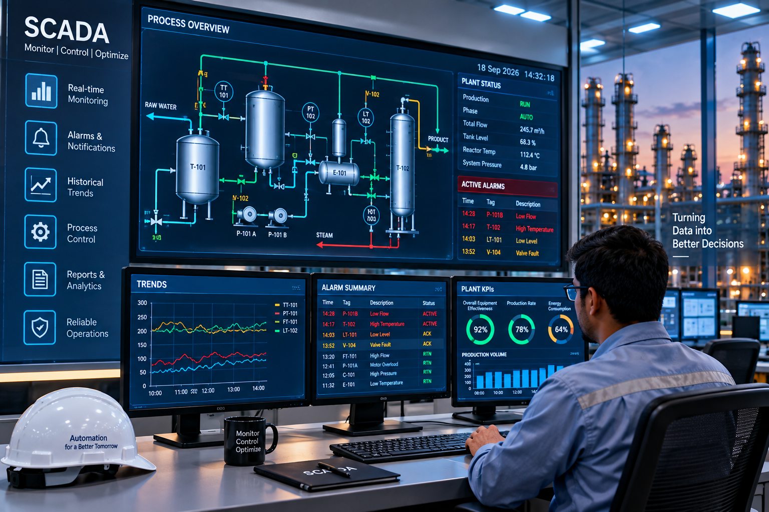 SCADA industrial monitoring and process visualization system