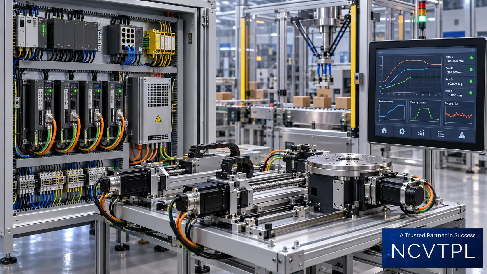 Servo drive and motion controller training on precision automation equipment