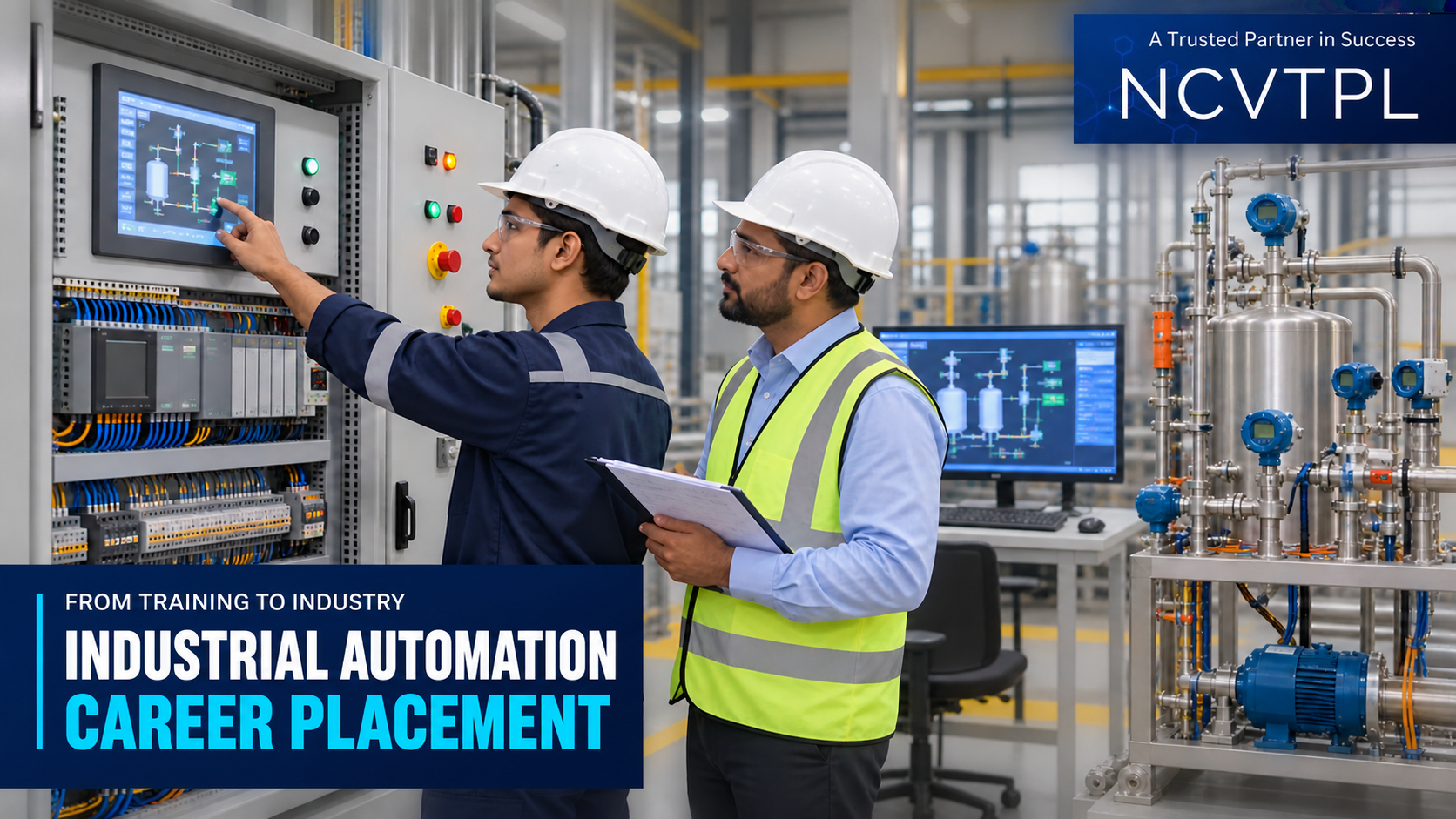 Industrial automation trainee receiving career placement support from NCVTPL