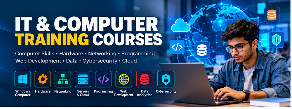 NCVTPL IT and Computer Training Courses covering Windows hardware networking servers programming web development data analytics and cybersecurity