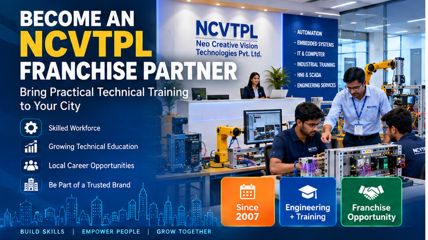 NCVTPL franchise opportunity for technical training centre with industrial automation embedded systems IT and vocational training infrastructure