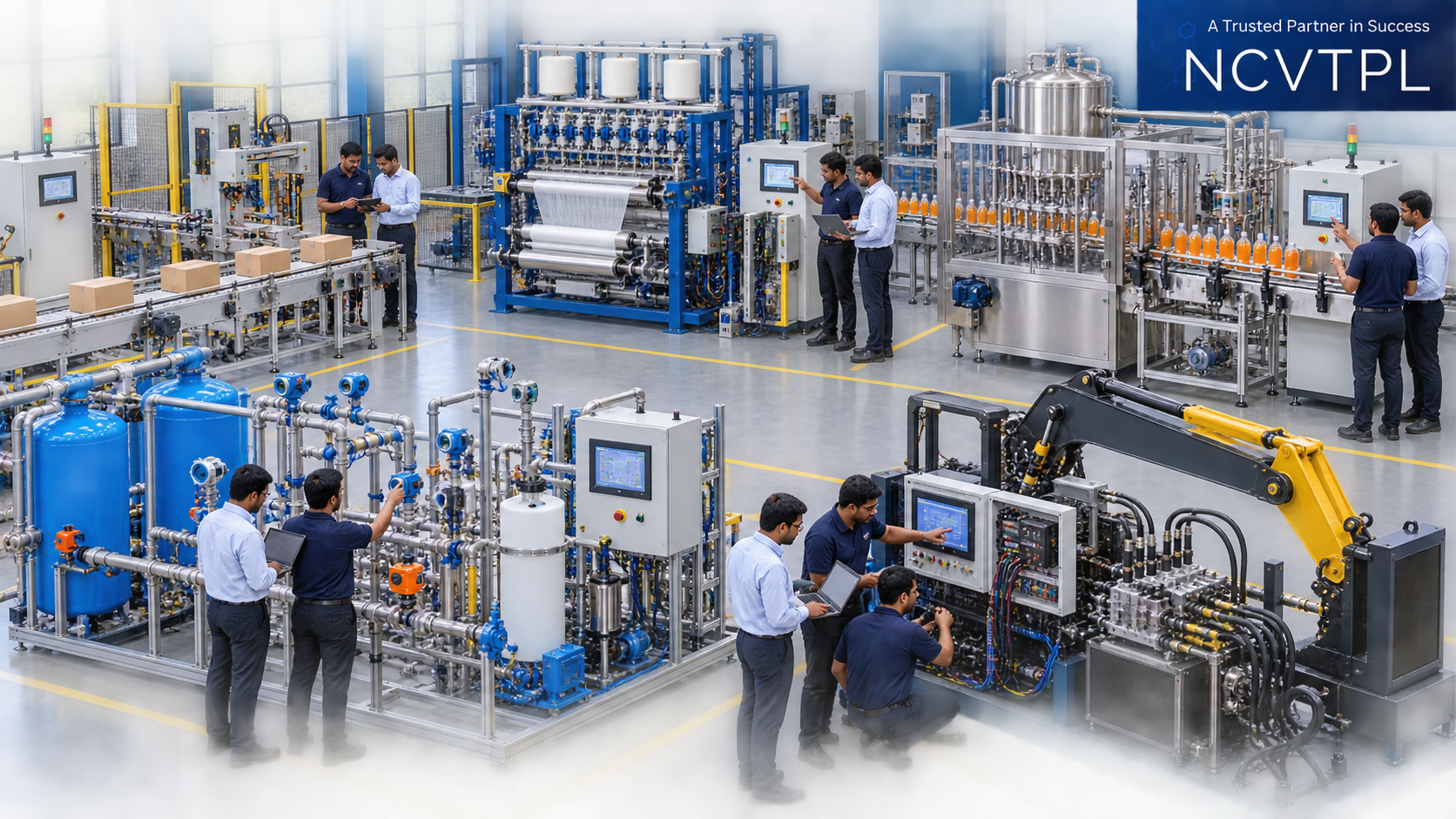 NCVTPL industrial automation application workshops for packaging textile food and beverage process plants and off-highway machinery