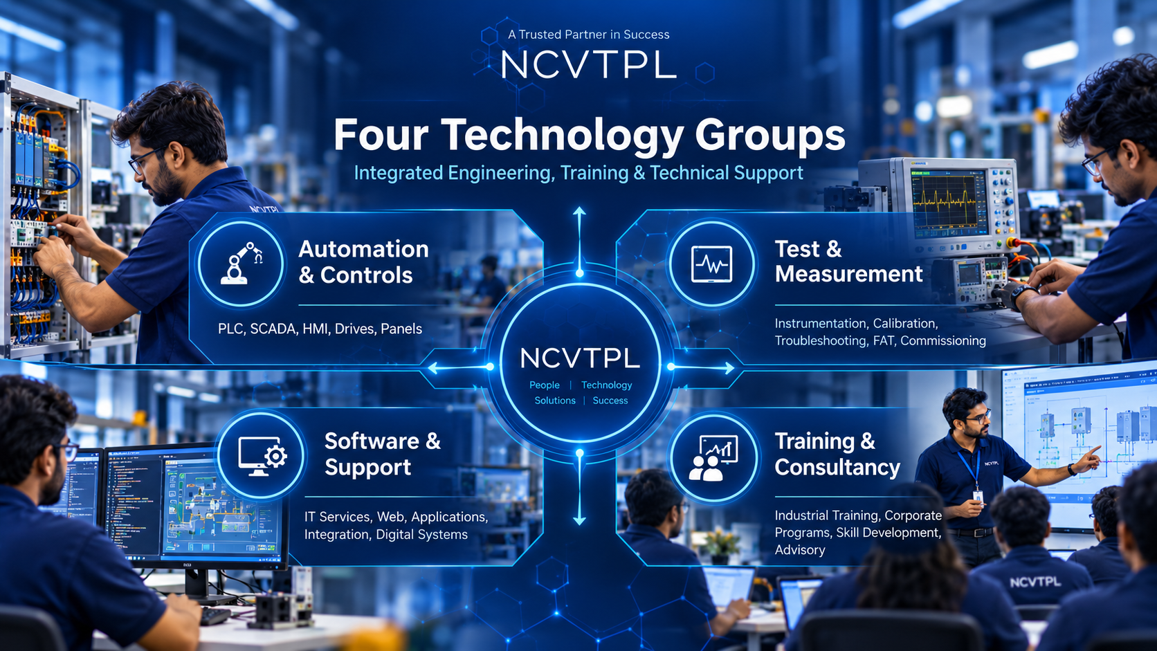 NCVTPL technology groups covering automation controls test measurement software support training and consultancy