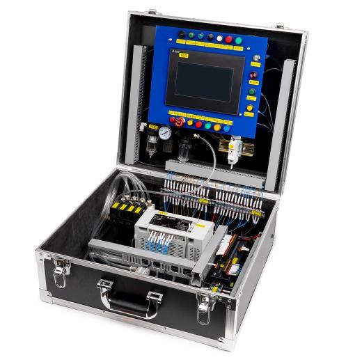 Mitsubishi FX5U Pneumatic Timing Control in a portable training case